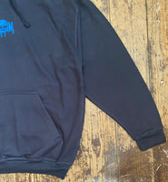 MF Doom DM Embroidered Blue on Navy Hoodie