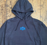 MF Doom DM Embroidered Blue on Navy Hoodie