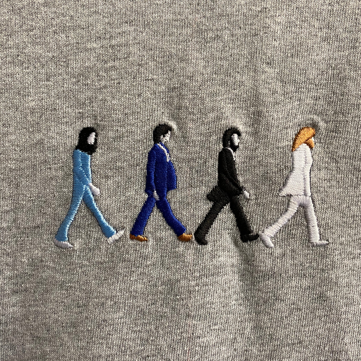 Abbey Road Embroidered Tee In Grey – Actual Fact Clothing